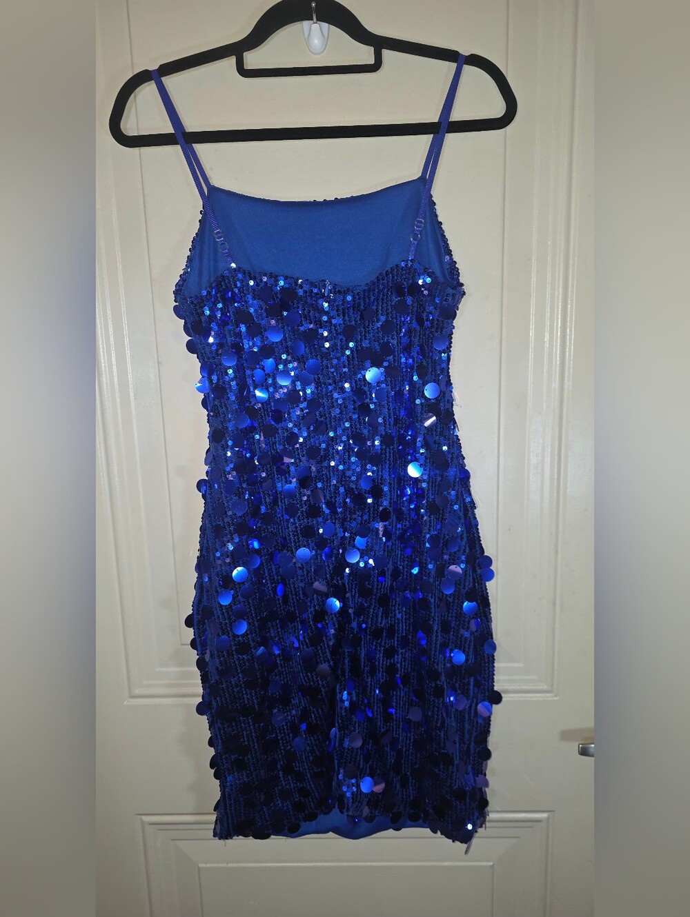 Zeflows Royal Blue Sequin Mini Dress NWT Women’s Large HOCO Glam Festival - Picture 14 of 16